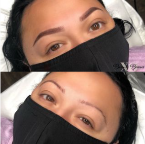 ombre microbladed combination semi-permanent tattoo brows